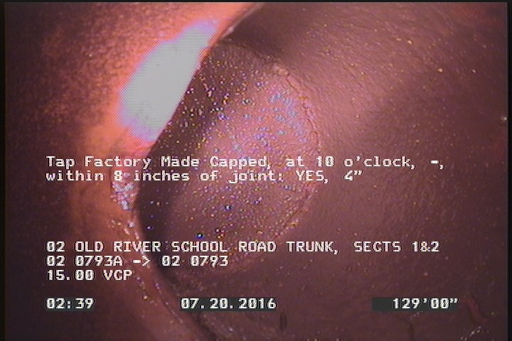 Tap Factory Made Capped, at 10 o'clock, -, within 8 inches of joint: YES, 4"