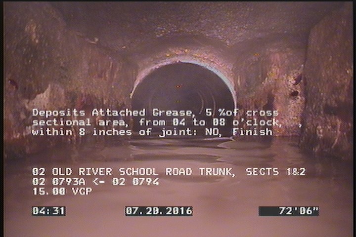 Deposits Attached Grease, 5 %of cross sectional area, from 04 to 08 o'clock, , within 8 inches of joint: NO, Finish