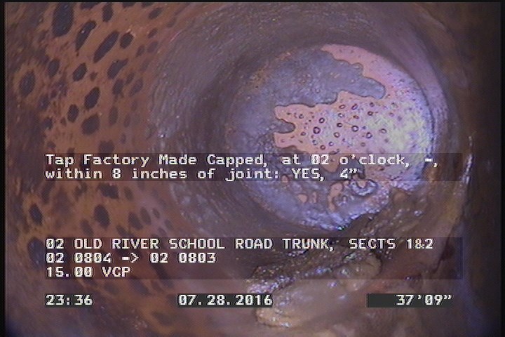 Tap Factory Made Capped, at 02 o'clock, -, within 8 inches of joint: YES, 4"