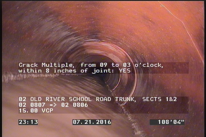Crack Multiple, from 09 to 03 o'clock, within 8 inches of joint: YES