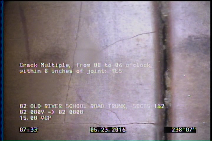 Crack Multiple, from 08 to 04 o'clock, within 8 inches of joint: YES