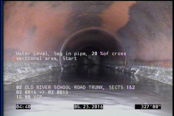 Water Level, Sag in pipe, 20 %of cross sectional area, Start