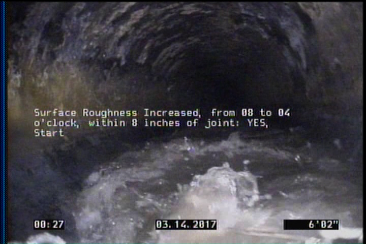 Surface Roughness Increased, from 08 to 04 o'clock, within 8 inches of joint: YES, Start
