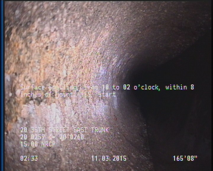 Surface Spalling, from 10 to 02 o'clock, within 8 inches of joint: YES, Start