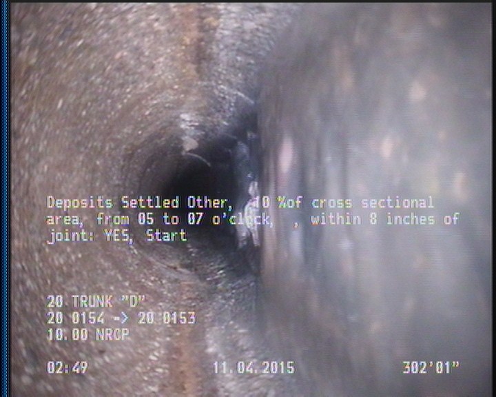 Deposits Settled Other, 10 %of cross sectional area, from 05 to 07 o'clock, , within 8 inches of joint: YES, Start