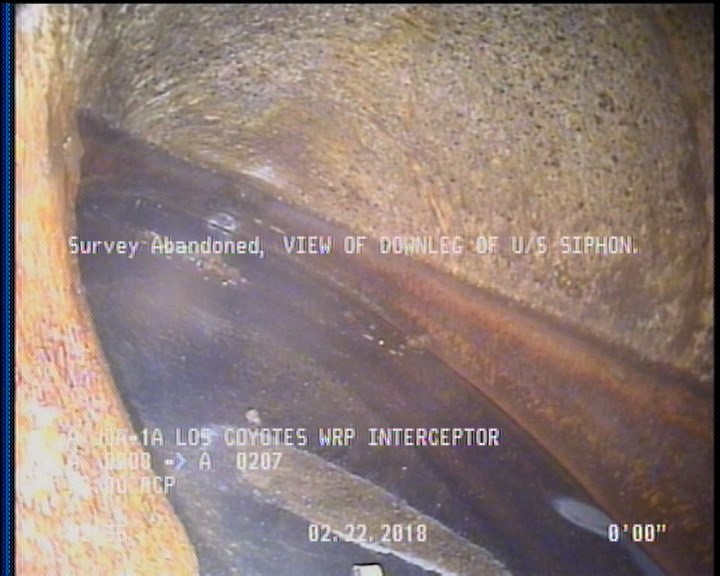 Survey Abandoned - VIEW OF DOWNLEG OF U/S SIPHON.