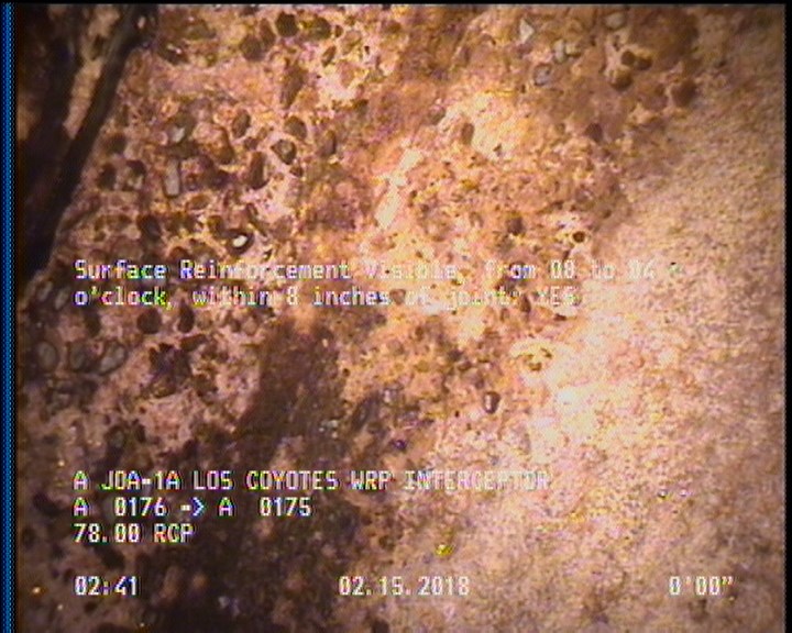 Surface Reinforcement Visible, from 08 to 04 o'clock, within 8 inches of joint: YES