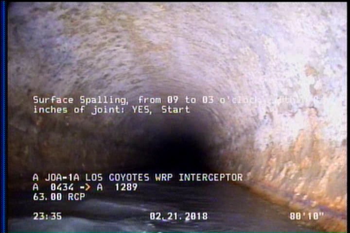 Surface Spalling, from 09 to 03 o'clock, within 8 inches of joint: YES, Start