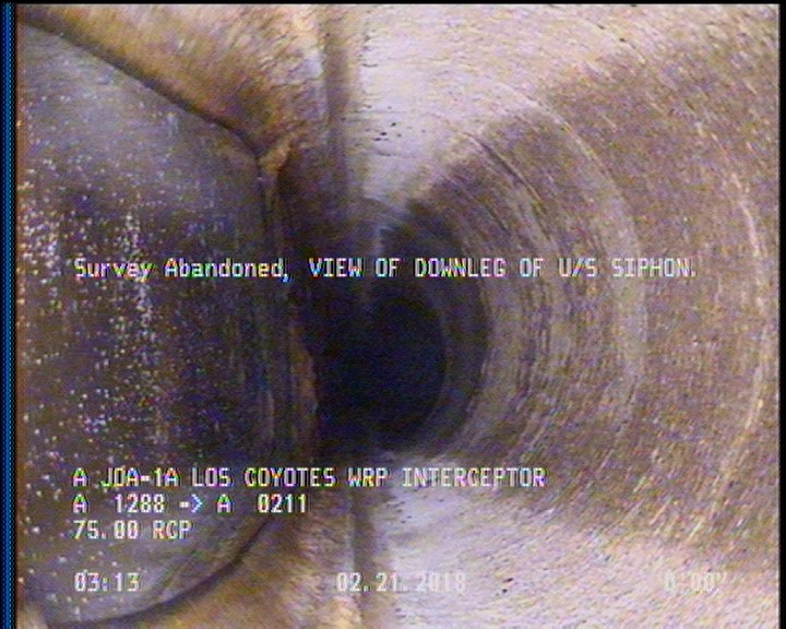Survey Abandoned - VIEW OF DOWNLEG OF U/S SIPHON.