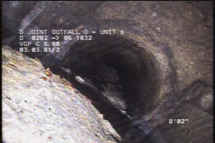 Deposits Settled Other, 20 TO 35 %of cross sectional area, from 04 to 08 o'clock, , within 8 inches of joint: NO - INSIDE MH & DOWNSTREAM