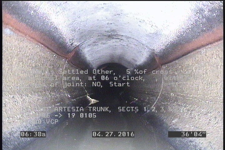 Deposits Settled Other, 5 %of cross sectional area, at 06 o'clock, , within 8 inches of joint: NO, Start