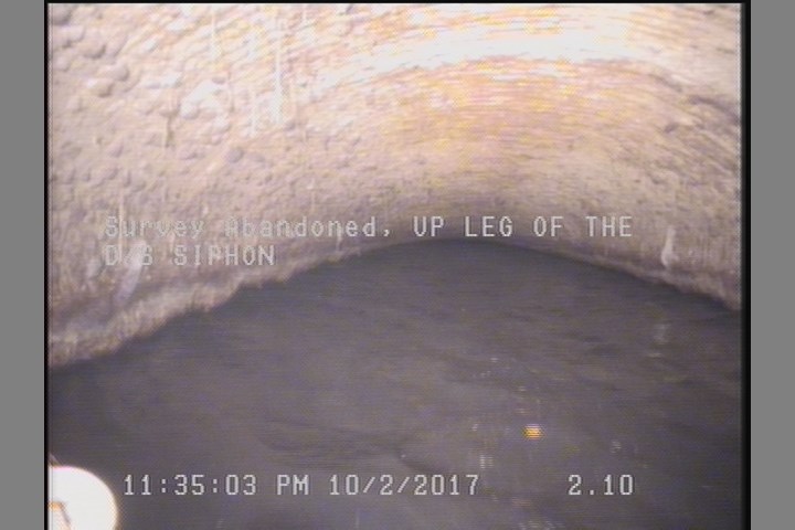 Survey Abandoned - UP LEG OF THE D/S SIPHON