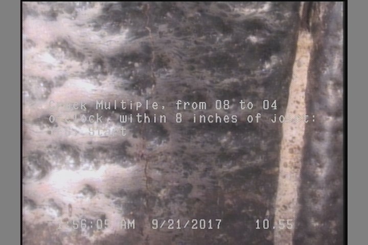 Crack Multiple, from 08 to 04 o'clock, within 8 inches of joint: YES, Start
