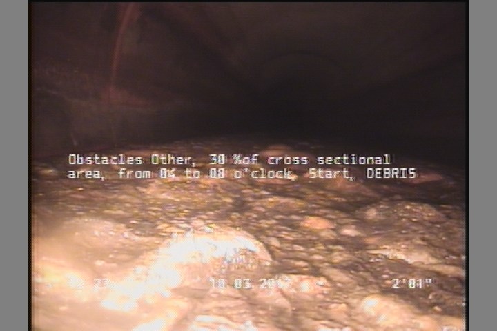 Obstacles Other, 30 %of cross sectional area, from 04 to 08 o'clock, Start - DEBRIS