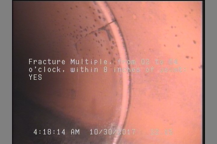Fracture Multiple, from 02 to 04 o'clock, within 8 inches of joint: YES