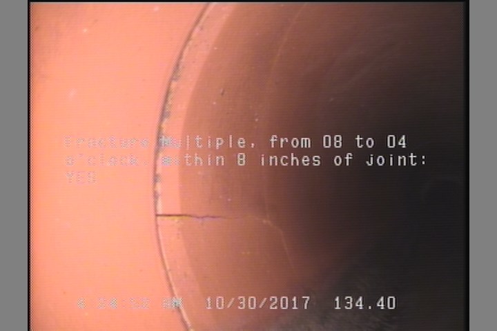 Fracture Multiple, from 08 to 04 o'clock, within 8 inches of joint: YES