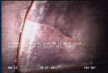 Fracture Multiple, from 09 to 03 o'clock, within 8 inches of joint: YES, Start
