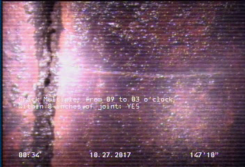 Crack Multiple, from 09 to 03 o'clock, within 8 inches of joint: YES