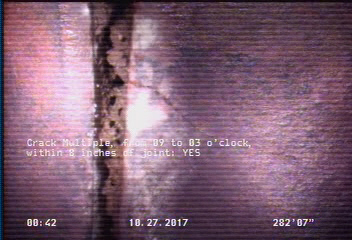 Crack Multiple, from 09 to 03 o'clock, within 8 inches of joint: YES