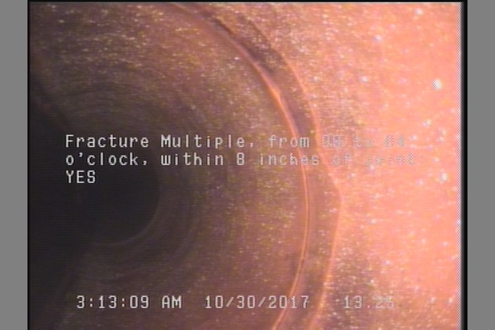 Fracture Multiple, from 08 to 04 o'clock, within 8 inches of joint: YES