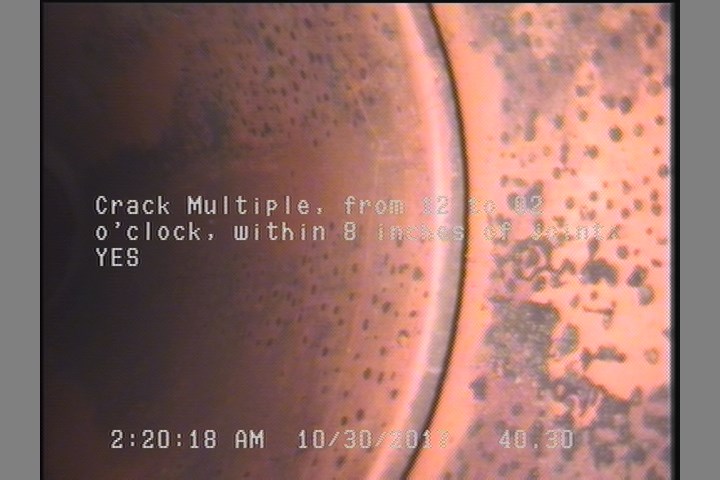 Crack Multiple, from 12 to 02 o'clock, within 8 inches of joint: YES