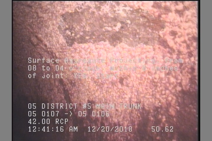 Surface Aggregate Projecting, from 08 to 04 o'clock, within 8 inches of joint: YES, Start