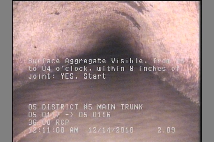 Surface Aggregate Visible, from 08 to 04 o'clock, within 8 inches of joint: YES, Start