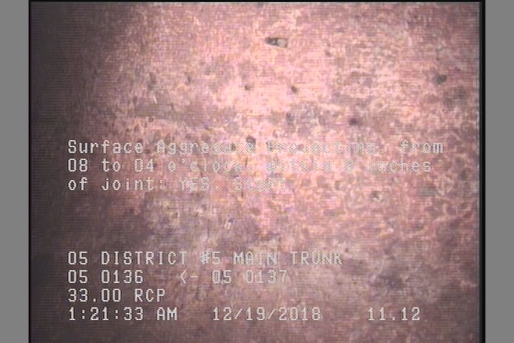 Surface Aggregate Projecting, from 08 to 04 o'clock, within 8 inches of joint: YES, Start