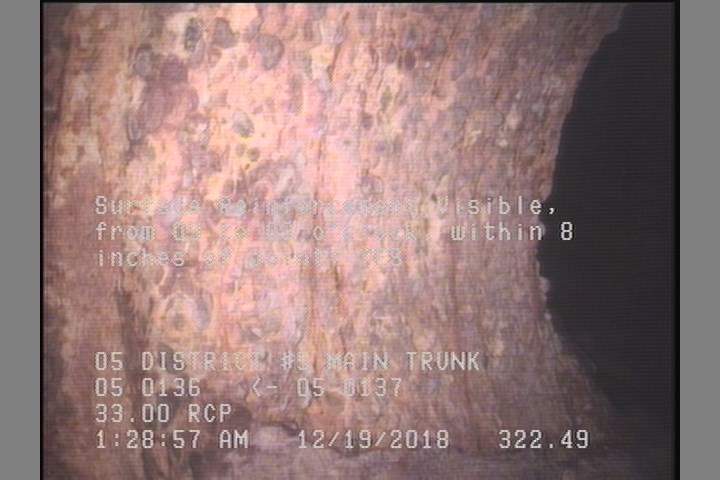 Surface Reinforcement Visible, from 09 to 03 o'clock, within 8 inches of joint: YES