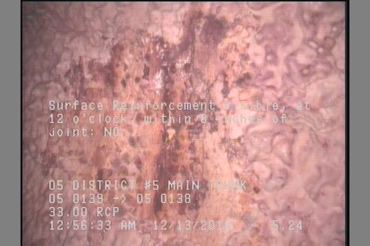 Surface Reinforcement Visible, at 12 o'clock, within 8 inches of joint: NO