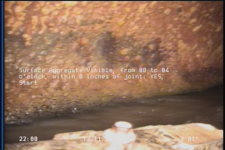 Surface Aggregate Visible, from 08 to 04 o'clock, within 8 inches of joint: YES, Start