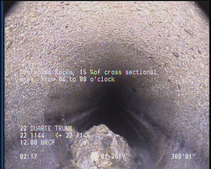 Obstacles Rocks, 15 %of cross sectional area, from 04 to 08 o'clock
