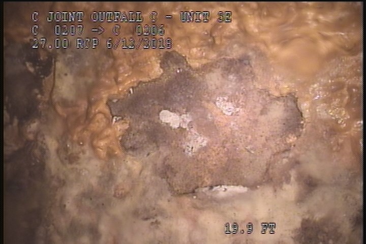 Surface Spalling, from 09 to 03 o'clock, within 8 inches of joint: YES, Start - BLISTERING PEELING CONCRETE UNDER MAG COAT