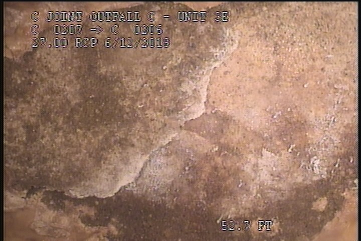Surface Spalling, from 11 to 01 o'clock, within 8 inches of joint: NO - PEELING CONCRETE
