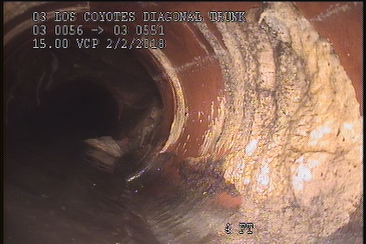 Deposits Attached Encrustation, 20 %of cross sectional area, from 08 to 04 o'clock, , within 8 inches of joint: NO