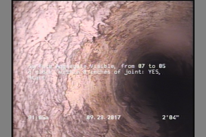 Surface Aggregate Visible, from 07 to 05 o'clock, within 8 inches of joint: YES, Start