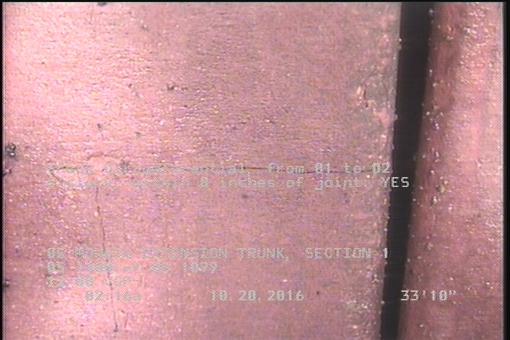 Crack Circumferential, from 01 to 02 o'clock, within 8 inches of joint: YES