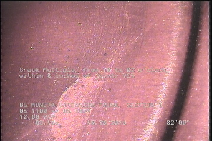 Crack Multiple, from 10 to 02 o'clock, within 8 inches of joint: YES