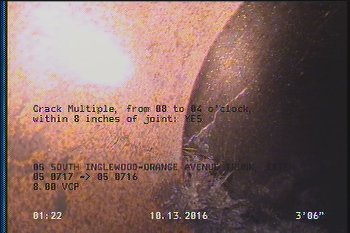 Crack Multiple, from 08 to 04 o'clock, within 8 inches of joint: YES