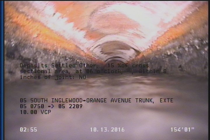 Deposits Settled Other, 15 %of cross sectional area, at 06 o'clock, , within 8 inches of joint: NO