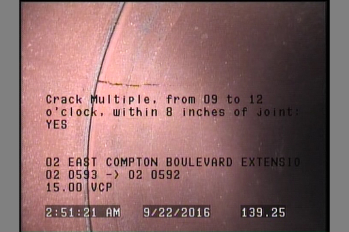 Crack Multiple, from 09 to 12 o'clock, within 8 inches of joint: YES
