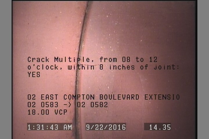 Crack Multiple, from 08 to 12 o'clock, within 8 inches of joint: YES