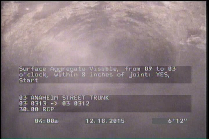 Surface Aggregate Visible, from 09 to 03 o'clock, within 8 inches of joint: YES, Start