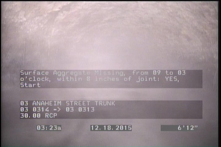 Surface Aggregate Missing, from 09 to 03 o'clock, within 8 inches of joint: YES, Start
