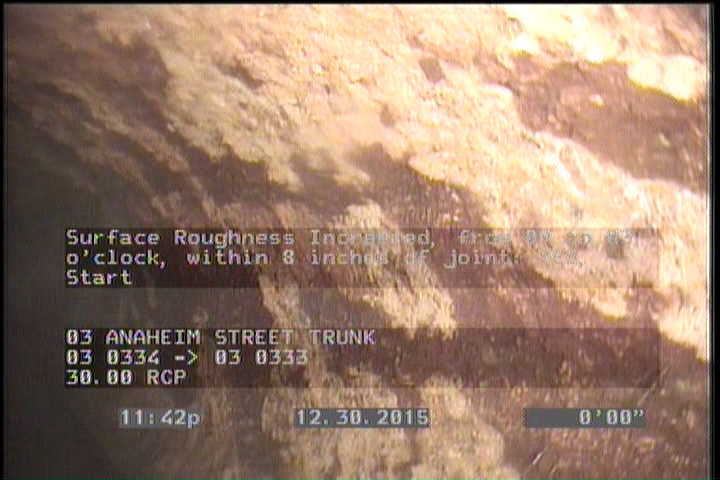 Surface Roughness Increased, from 09 to 03 o'clock, within 8 inches of joint: YES, Start