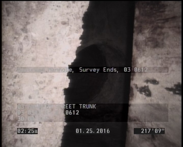Upstream Manhole, Survey Ends - 03 0612