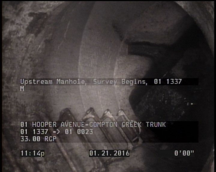 Upstream Manhole, Survey Begins - 01 1337