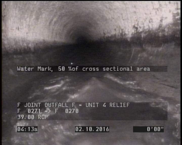 Water Mark, 50 %of cross sectional area