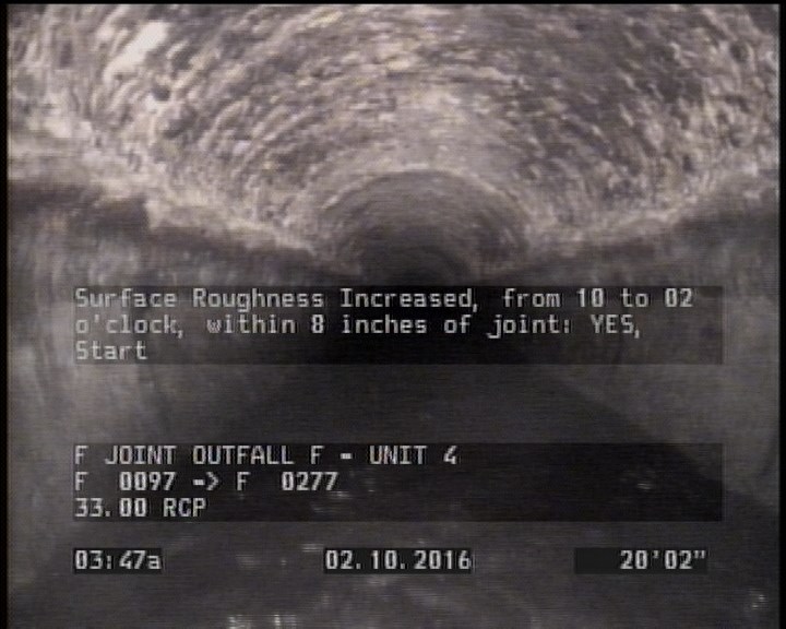 Surface Roughness Increased, from 10 to 02 o'clock, within 8 inches of joint: YES, Start