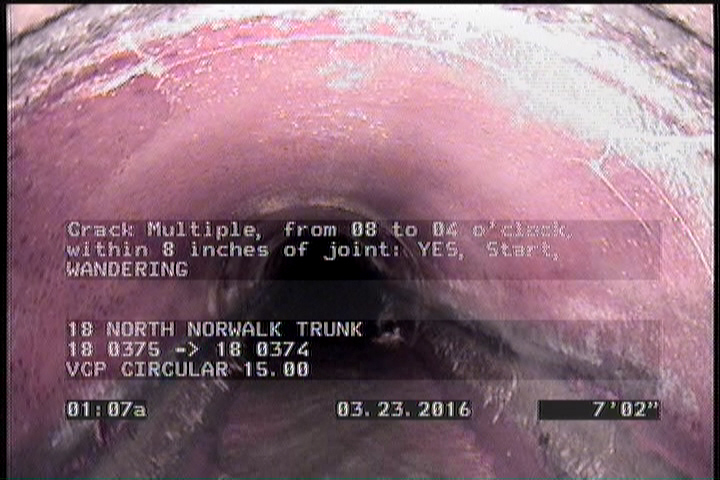 Crack Multiple, from 08 to 04 o'clock, within 8 inches of joint: YES, Start - WANDERING